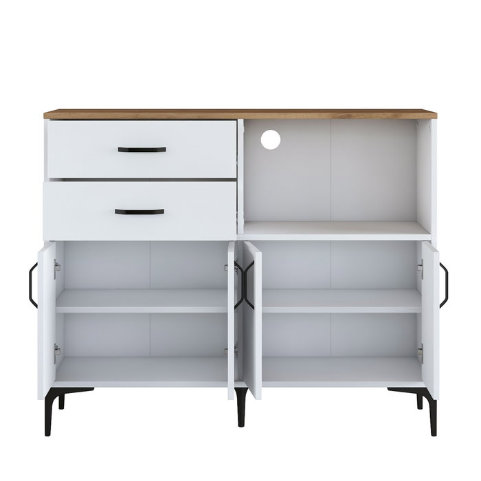 Hanah Home Gabinete Multipropósito Blanco y Nuez